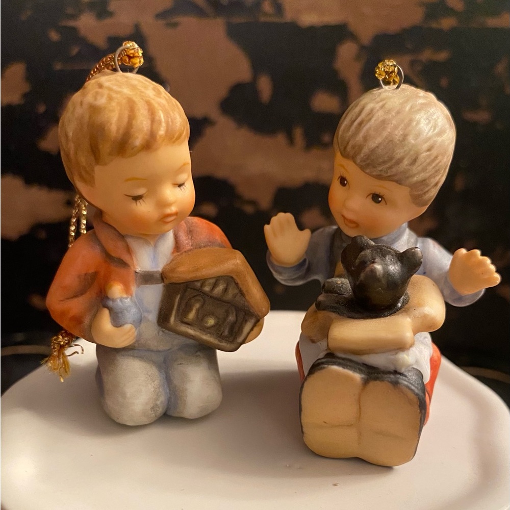 Set of 2 Berta Hummel Porcelain Ornaments
